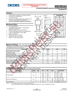 MBRM360-13-F datasheet  